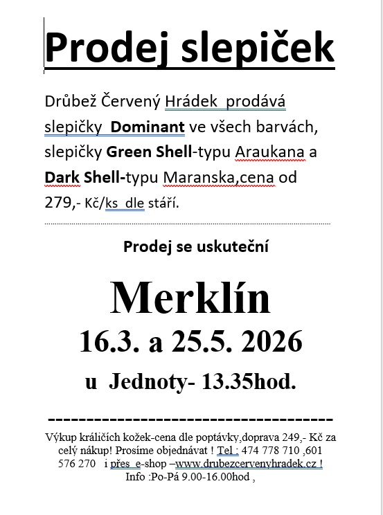 prodej slepiček