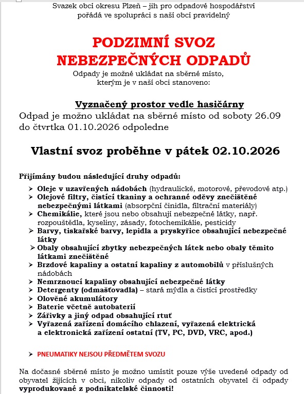 podzimní svoz